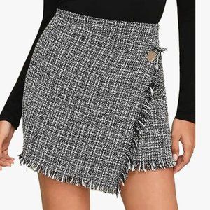 Women's Mid Waist Above Knee Casual Plaid Mini Skirt M